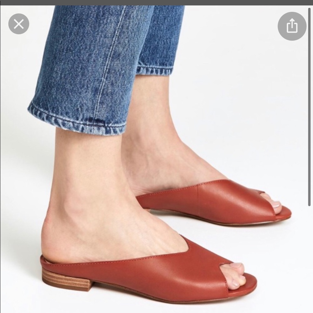 Madewell Tavi Slide Sandals in Dark Cinnabar size 7